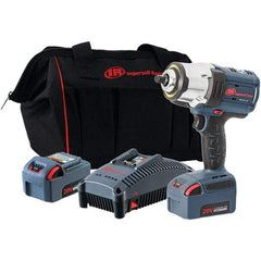 Ingersoll-Rand - 1/2" Drive 20 Volt Pistol Grip Cordless Impact Wrench & Ratchet - 0 to 1,900 RPM, 0 to 2,450 BPM, 1,500 Ft/Lb Torque, 2 Lithium-Ion Batteries - Exact Tool & Supply