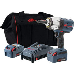 Ingersoll-Rand - 1/2" Drive 20 Volt Pistol Grip Cordless Impact Wrench & Ratchet - 0 to 1,900 RPM, 0 to 2,450 BPM, 1,500 Ft/Lb Torque, 2 Lithium-Ion Batteries - Exact Tool & Supply