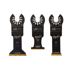 Milwaukee Tool - Rotary & Multi-Tool Accessories; Accessory Type: Multi-Material Blade ; For Use With: Multi-Tools ; Includes: 1-3/8" TITANIUM CARBIDE TEETH METAL BLADE, 1-3/4" TITANIUM BI-METAL METAL BLADE, 1-1/8" TITANIUM BI-METAL METAL BLADE ; Maximum - Exact Tool & Supply