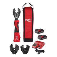 Milwaukee Tool - 12,000 Lb Force, 8 AWG to 600 kcmil Capacity, Power Crimper Kit - Exact Tool & Supply