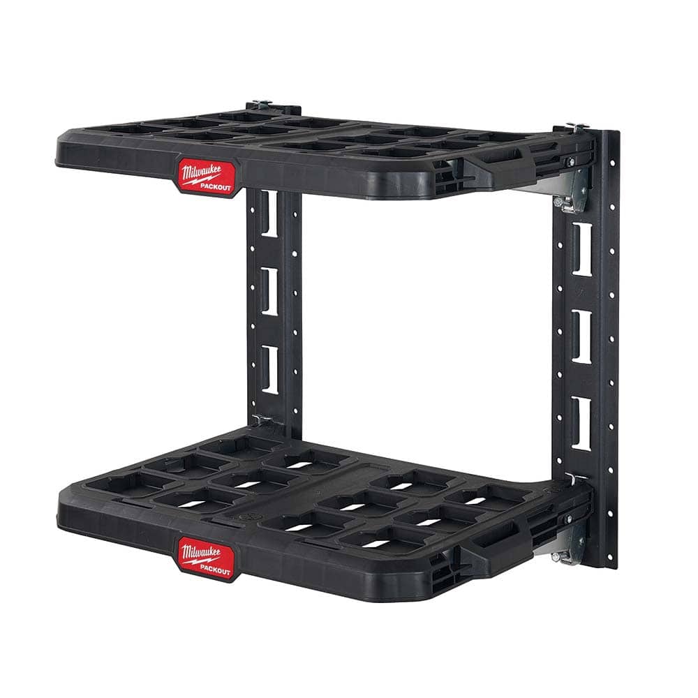 Milwaukee Tool - Small Parts Boxes & Organizers; Type: Racking Kit ; Width (Inch): 21.50 ; Depth (Inch): 17.60 ; Height (Inch): 20 ; Number of Compartments: 2 ; Frame Material: Metal Frame - Exact Tool & Supply