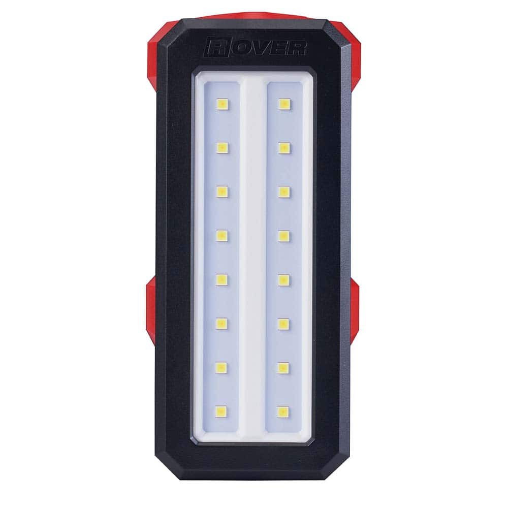 Milwaukee Tool - Cordless Work Lights; Voltage: 12 ; Run Time: 8 Hrs. ; Lumens: 700 ; Color: Red/Black ; Special Item Information: 110 Degree Pivoting Light Head; Up to 24 Hours of Run-time with XC4.0 Battery ; Includes: M12? ROVER? Service & Repair Floo - Exact Tool & Supply