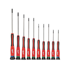Milwaukee Tool - Screwdriver Sets; Screwdriver Types Included: Philips, Slotted, Torx ; Number of Pieces: 10.000 ; Phillips Size Range: #00, #0 ; Width Range: Less than 12" ; Slotted: Yes ; Phillips: Yes - Exact Tool & Supply