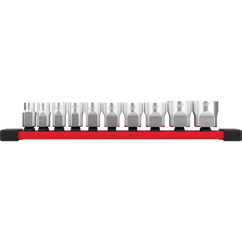 Milwaukee Tool - 10 Pc 3/8" Drive Socket Set Socket Set - Exact Tool & Supply