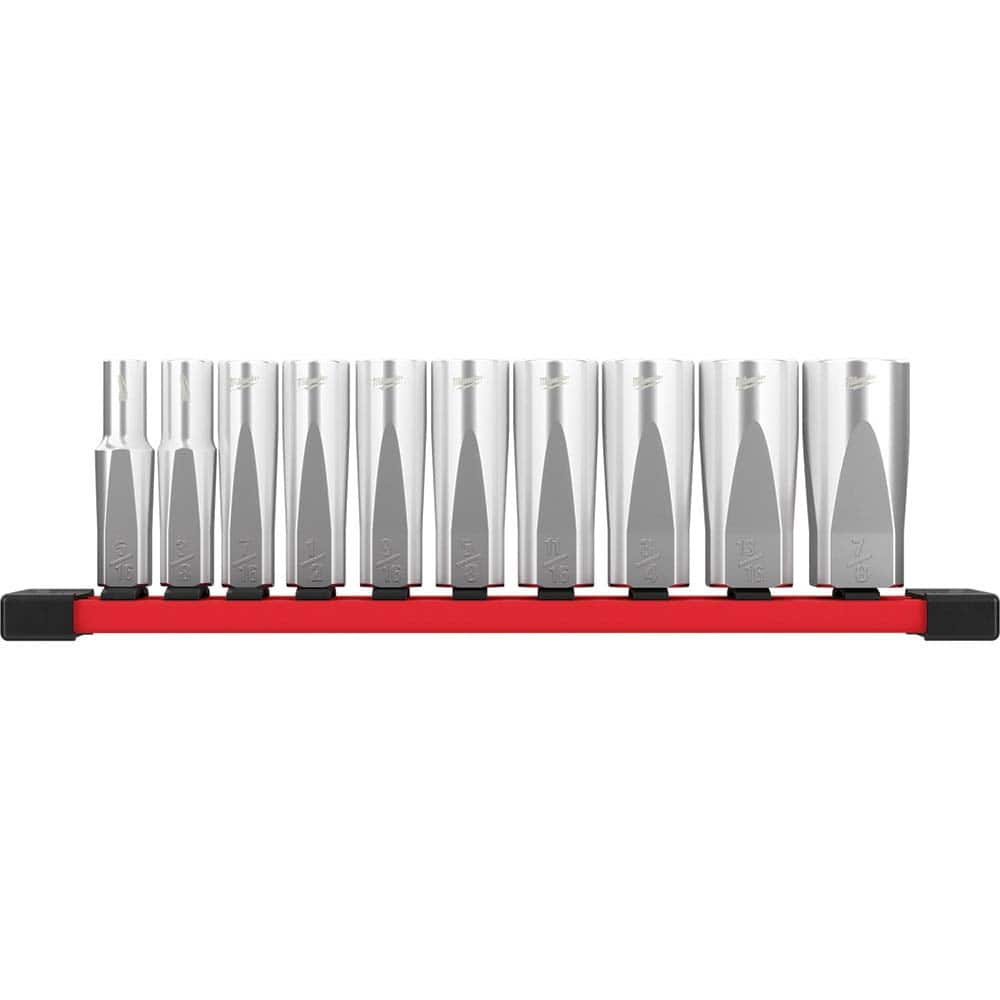 Milwaukee Tool - 10 Pc 3/8" Drive Socket Set Socket Set - Exact Tool & Supply