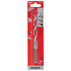Milwaukee Tool - Rotary Drill/Hammer Drill Bits; Drill Bit Size (Inch): 9/16 ; Shank Type: 3-Flat ; Usable Length (Inch): 4.0000 ; Drill Bit Material: Carbide Tipped ; Flute Length (Inch): 4 ; Number of Pieces: 1.000 - Exact Tool & Supply