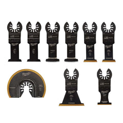 Milwaukee Tool - Rotary & Multi-Tool Accessories; Accessory Type: Blade Set ; For Use With: Multi-Tools ; Includes: (2) 1-3/8" TITANIUM BI-METAL WOOD W/NAILS BLADES, 2-1/2" TITANIUM BI-METAL WOOD W/NAILS BLADE, (2) 1-3/8" HCS JAPANESE TOOTH BLADES, (2) 1 - Exact Tool & Supply