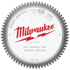 Milwaukee Tool - Wet & Dry-Cut Saw Blades; Blade Diameter (Inch): 7-1/4 ; Blade Material: Carbide-Tipped ; Arbor Style: Standard Round ; Arbor Hole Diameter (Inch): 5/8 ; Arbor Hole Diameter (Decimal Inch): 5/8 ; Application: Ferrous Metal Cutting - Exact Tool & Supply