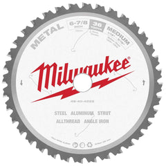 Milwaukee Tool - Wet & Dry-Cut Saw Blades; Blade Diameter (Inch): 6-7/8 ; Blade Material: Carbide-Tipped ; Arbor Style: Standard Round ; Arbor Hole Diameter (mm): 20.00 ; Application: Ferrous Metal Cutting ; Number of Teeth: 36 - Exact Tool & Supply