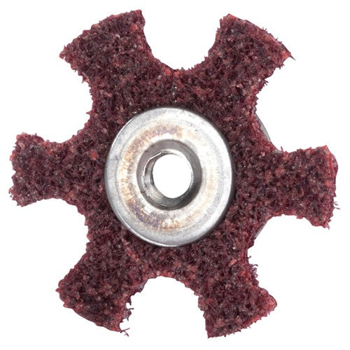 3″ Diameter AG Non Woven Star Medium Grit 1/4 20 Eyelet AlumInum Oxide - Exact Tool & Supply