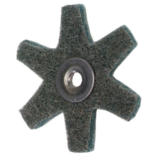 4″ Diameter AG Non Woven Star Very FIne Grit 1/4 20 Eyelet AlumInum Oxide - Exact Tool & Supply