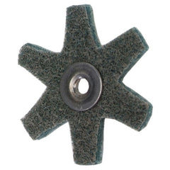 4″ Diameter AG Non Woven Star Very FIne Grit 1/4 20 Eyelet AlumInum Oxide - Exact Tool & Supply
