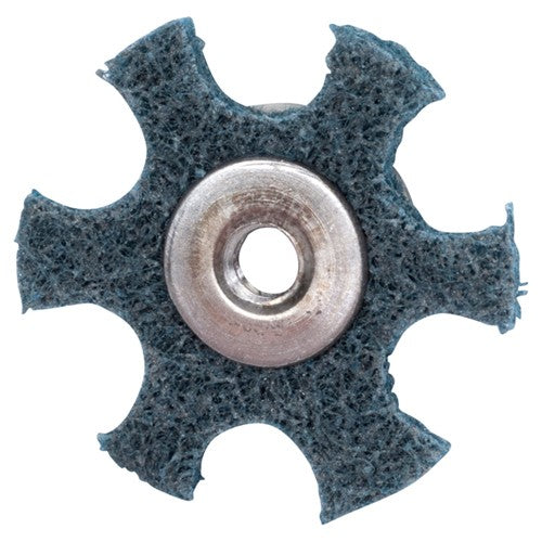 4″ Diameter AG Non Woven Star Very FIne Grit 1/4 20 Eyelet AlumInum Oxide - Exact Tool & Supply