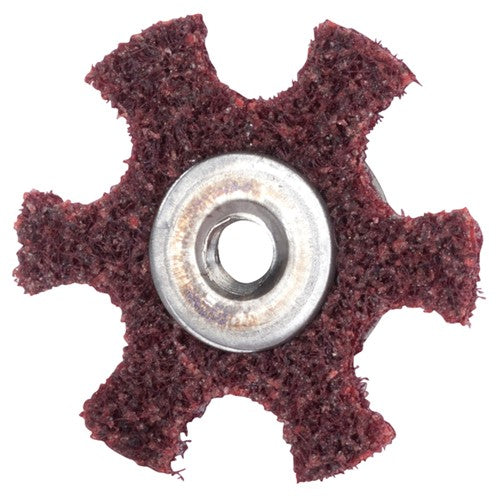 4″ Diameter AG Non Woven Star Medium Grit 1/4 20 Eyelet AlumInum Oxide - Exact Tool & Supply