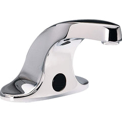 American Standard - Electronic & Sensor Faucets; Type: Sensor ; Style: Modern; Contemporary ; Type of Power: DC ; Spout Type: Low Arc ; Mounting Centers: 4 (Inch); Finish/Coating: Polished Chrome - Exact Tool & Supply
