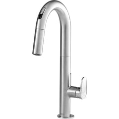 American Standard - Electronic & Sensor Faucets; Type: Sensor ; Style: Modern; Contemporary ; Type of Power: 4 AA Batteries ; Spout Type: High Arc ; Mounting Centers: Single Hole (Inch); Finish/Coating: Stainless Steel - Exact Tool & Supply