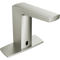 American Standard - Electronic & Sensor Faucets; Type: Sensor ; Style: Modern; Contemporary ; Type of Power: Battery ; Spout Type: Low Arc ; Mounting Centers: Single Hole (Inch); Finish/Coating: Brushed; Nickel - Exact Tool & Supply