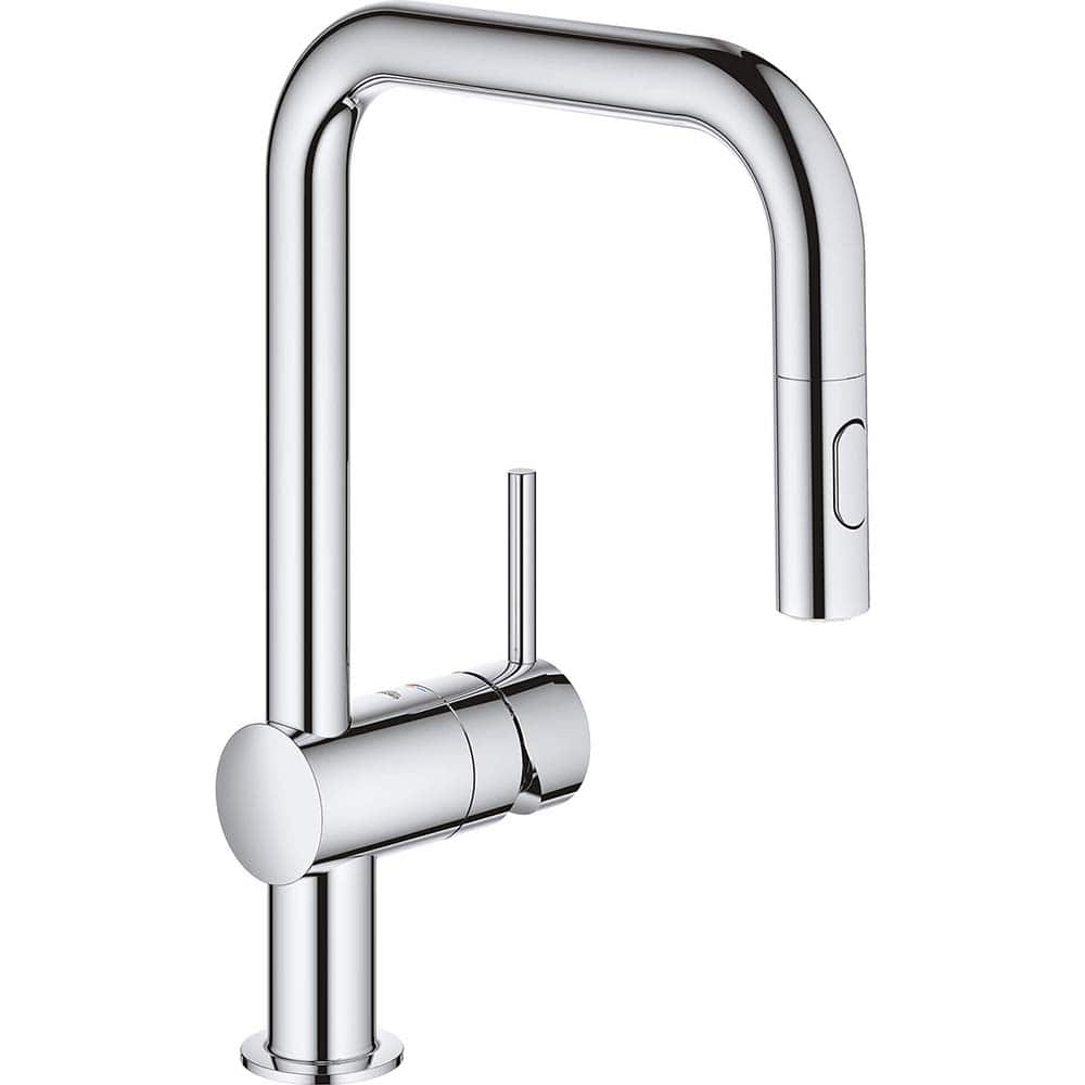 Grohe - Kitchen & Bar Faucets; Type: Pull Down ; Style: Contemporary; Modern; Transitional ; Mount: Deck ; Design: One Handle ; Handle Type: Lever ; Spout Type: High Arc - Exact Tool & Supply