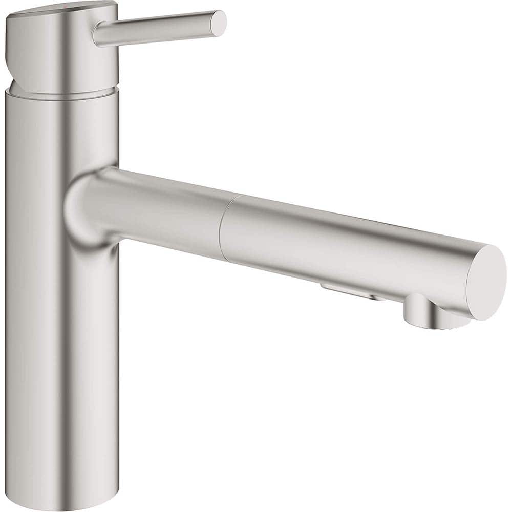 Grohe - Kitchen & Bar Faucets; Type: Pull Out ; Style: Contemporary; Modern; Transitional ; Mount: Deck ; Design: One Handle ; Handle Type: Lever ; Spout Type: Pullout - Exact Tool & Supply