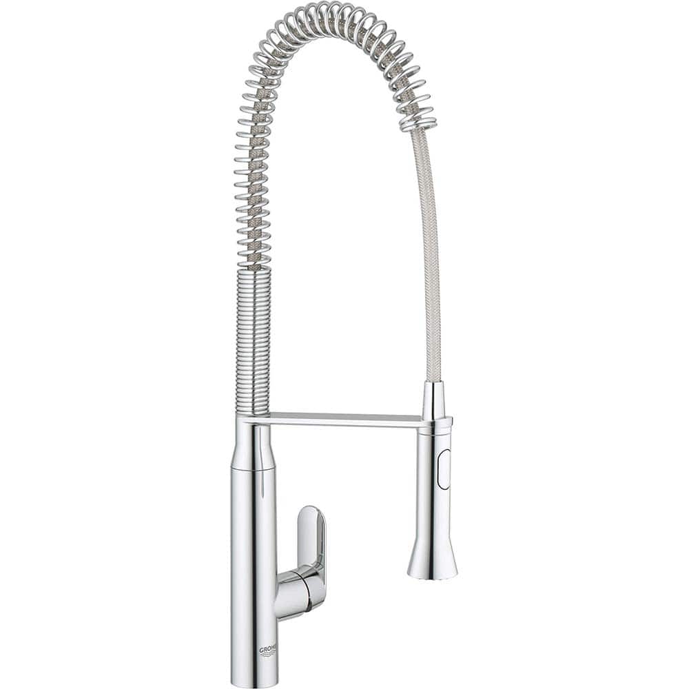 Grohe - Kitchen & Bar Faucets; Type: Pull Down ; Style: Contemporary; Modern; Transitional ; Mount: Deck ; Design: One Handle ; Handle Type: Lever ; Spout Type: High Arc - Exact Tool & Supply