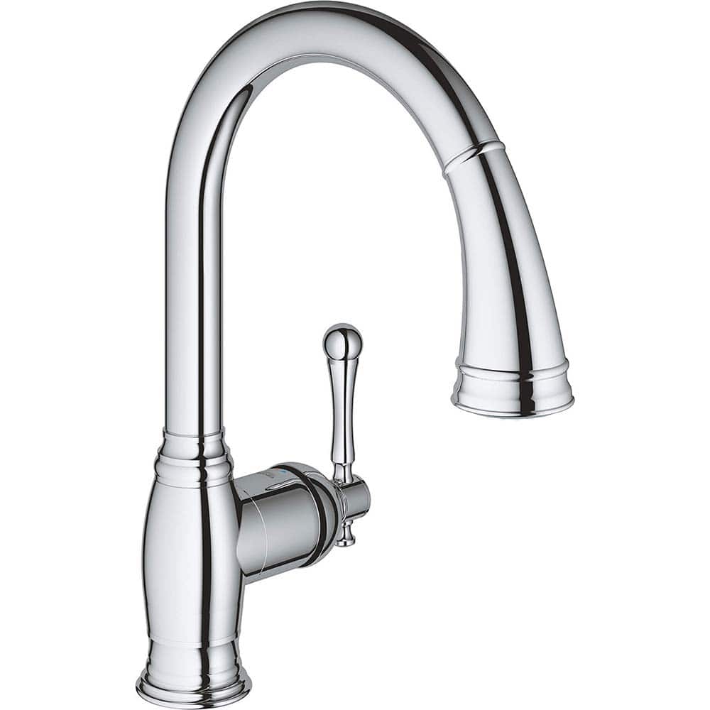 Grohe - Kitchen & Bar Faucets; Type: Pull Down ; Style: Contemporary; Modern; Transitional ; Mount: Deck ; Design: One Handle ; Handle Type: Lever ; Spout Type: High Arc - Exact Tool & Supply