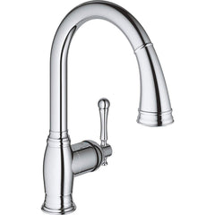 Grohe - Kitchen & Bar Faucets; Type: Pull Down ; Style: Contemporary; Modern; Transitional ; Mount: Deck ; Design: One Handle ; Handle Type: Lever ; Spout Type: High Arc - Exact Tool & Supply