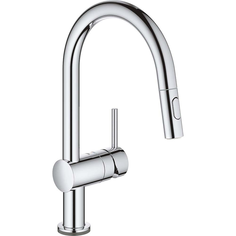 Grohe - Kitchen & Bar Faucets; Type: Pull Down ; Style: Contemporary; Modern; Transitional ; Mount: Deck ; Design: One Handle ; Handle Type: Lever ; Spout Type: High Arc - Exact Tool & Supply