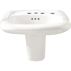 American Standard - Faucet Replacement Parts & Accessories; Type: Murro Wall-Hung EverClean Sink with 4-Inch Centerset and Extra Right Hand Hole ; For Use With: Murro Wall-Hung EverClean Sink with 4-Inch Centerset and Extra Right Hand Hole ; Material: Vi - Exact Tool & Supply