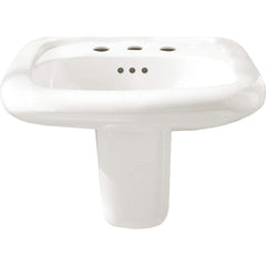 American Standard - Faucet Replacement Parts & Accessories; Type: Murro Wall-Hung EverClean Sink with 8-Inch Widespread ; For Use With: Murro Wall-Hung EverClean Sink with 8-Inch Widespread ; Material: Vitreous china - Exact Tool & Supply