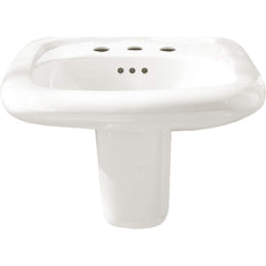 American Standard - Faucet Replacement Parts & Accessories; Type: Murro Wall-Hung EverClean Sink Less Overflow with Center Hole Only ; For Use With: Murro Wall-Hung EverClean Sink Less Overflow with Center Hole Only ; Material: Vitreous china - Exact Tool & Supply