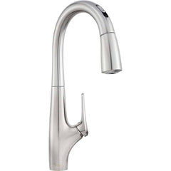 American Standard - Electronic & Sensor Faucets; Type: Sensor ; Style: Modern; Contemporary ; Type of Power: 4 AA Batteries ; Spout Type: High Arc ; Mounting Centers: Single Hole (Inch); Finish/Coating: Stainless Steel - Exact Tool & Supply