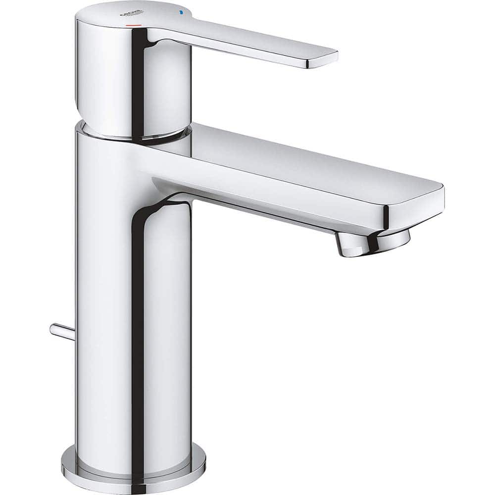 Grohe - Lavatory Faucets; Type: Deck Mount ; Spout Type: Low Arc ; Design: Lever ; Handle Type: Lever ; Mounting Centers: Single Hole (Inch); Drain Type: Pop-Up - Exact Tool & Supply