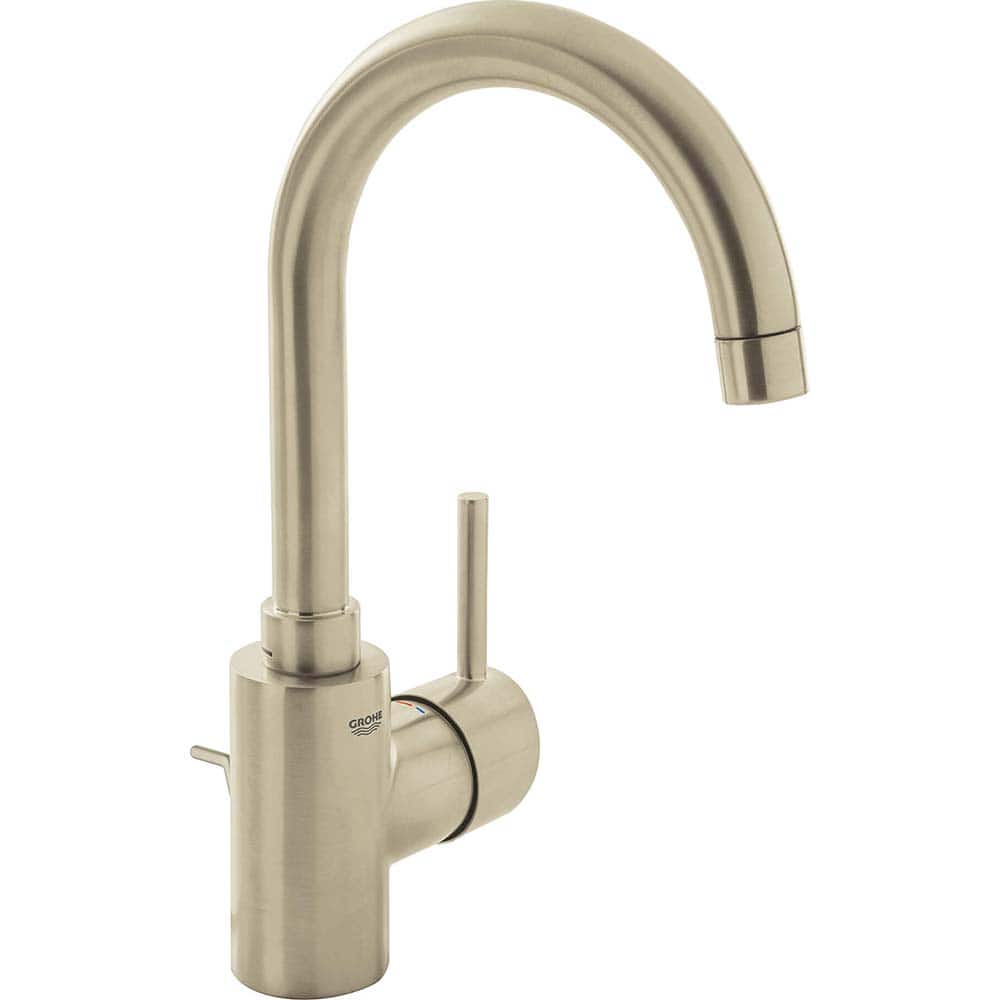 Grohe - Lavatory Faucets; Type: Deck Mount ; Spout Type: Low Arc ; Design: Lever ; Handle Type: Lever ; Mounting Centers: Single Hole (Inch); Drain Type: Pop-Up - Exact Tool & Supply