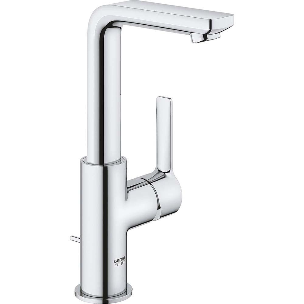 Grohe - Lavatory Faucets; Type: Deck Mount ; Spout Type: High Arc ; Design: Lever ; Handle Type: Lever ; Mounting Centers: Single Hole (Inch); Drain Type: Pop-Up - Exact Tool & Supply