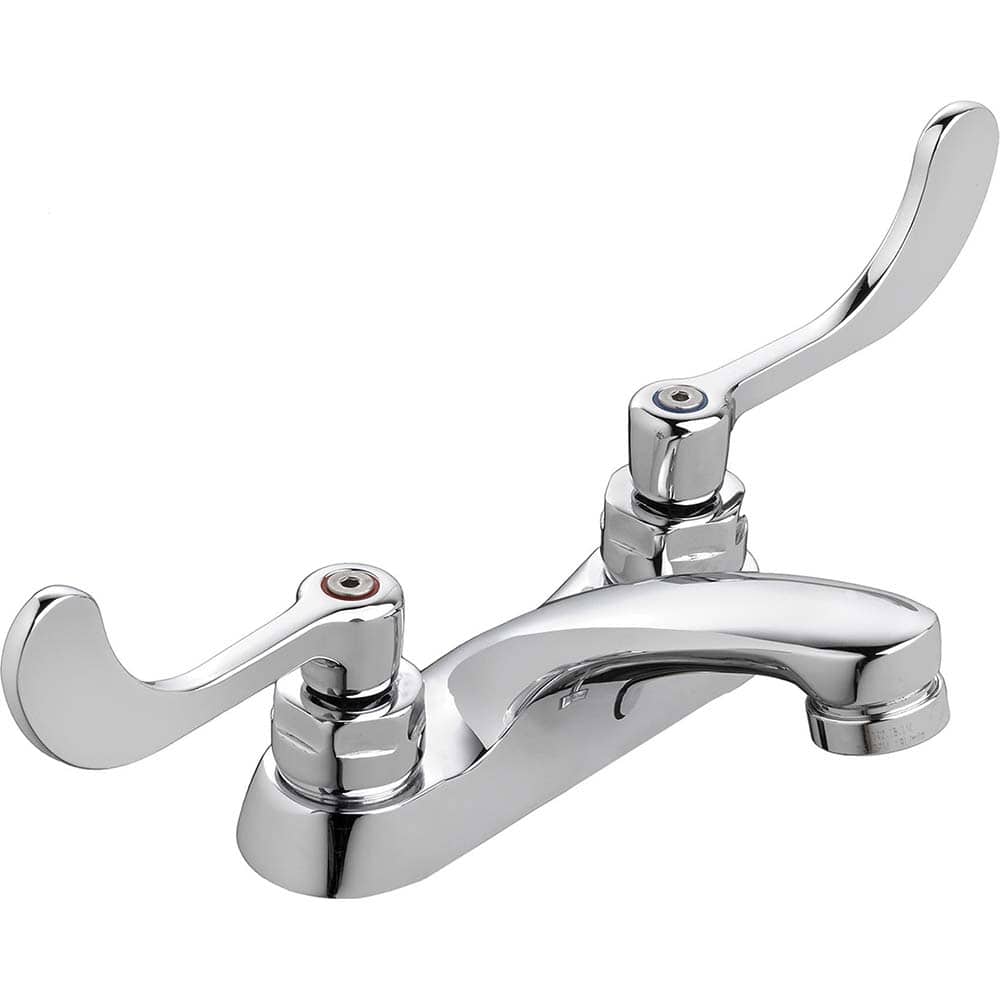 American Standard - Lavatory Faucets; Type: Centerset ; Spout Type: Low Arc ; Design: Two Handle ; Handle Type: Lever ; Mounting Centers: 4 (Inch); Drain Type: No Drain - Exact Tool & Supply