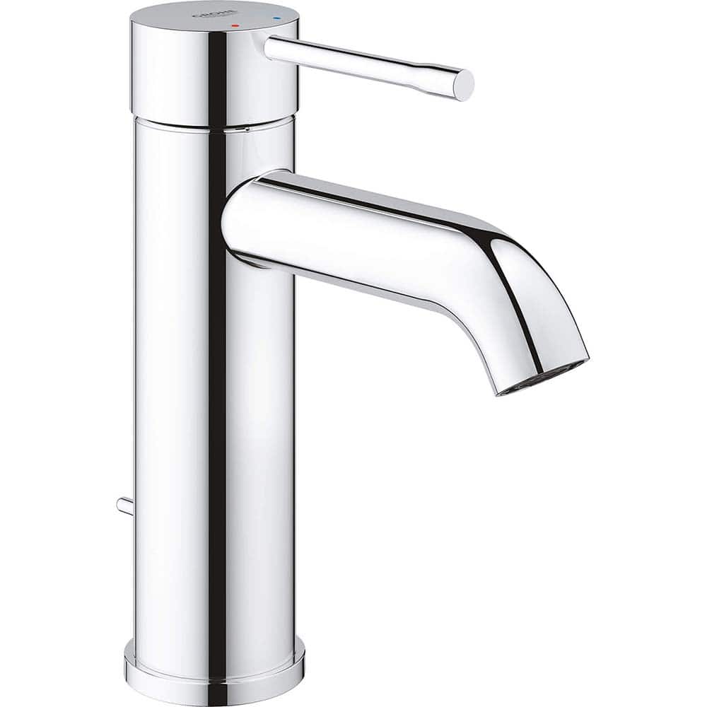 Grohe - Lavatory Faucets; Type: Deck Mount ; Spout Type: Low Arc ; Design: Lever ; Handle Type: Lever ; Mounting Centers: Single Hole (Inch); Drain Type: Pop-Up - Exact Tool & Supply