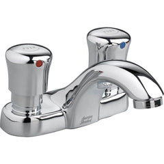 American Standard - Lavatory Faucets; Type: Deck Mount ; Spout Type: Standard ; Design: Metering Faucet ; Handle Type: Knob Metering ; Mounting Centers: 4 (Inch); Drain Type: No Drain - Exact Tool & Supply