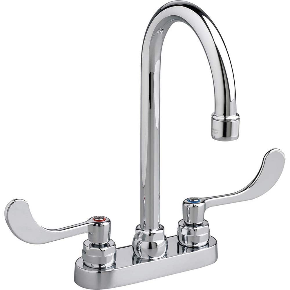 American Standard - Lavatory Faucets; Type: Centerset ; Spout Type: Gooseneck ; Design: Two Handle ; Handle Type: Lever ; Mounting Centers: 4 (Inch); Drain Type: No Drain - Exact Tool & Supply