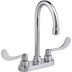 American Standard - Lavatory Faucets; Type: Centerset ; Spout Type: Gooseneck ; Design: Two Handle ; Handle Type: Lever ; Mounting Centers: 4 (Inch); Drain Type: No Drain - Exact Tool & Supply