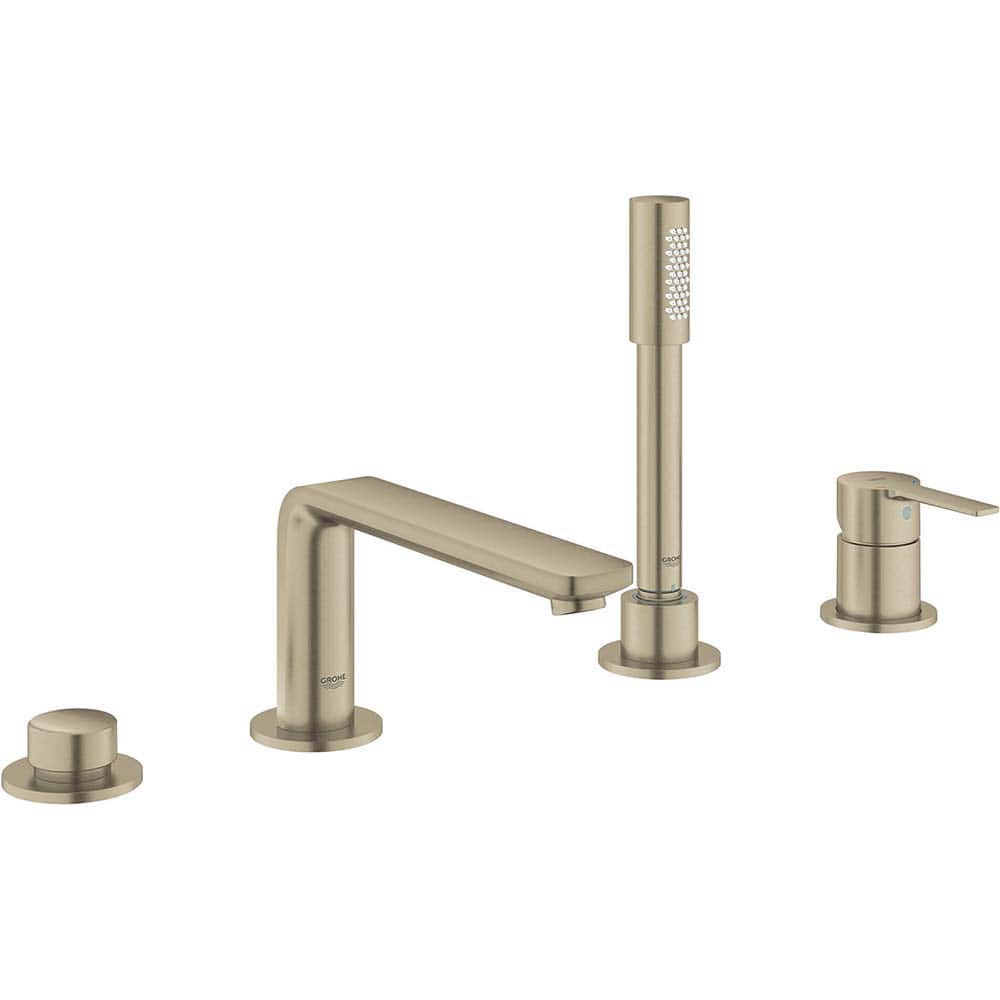 Grohe - Tub & Shower Faucets; Type: Bathtub Faucet with Handshower ; Style: Contemporary; Modern; Transitional ; Design: One Handle ; Material: Metal ; Handle Type: Lever ; Handle Material: Metal - Exact Tool & Supply