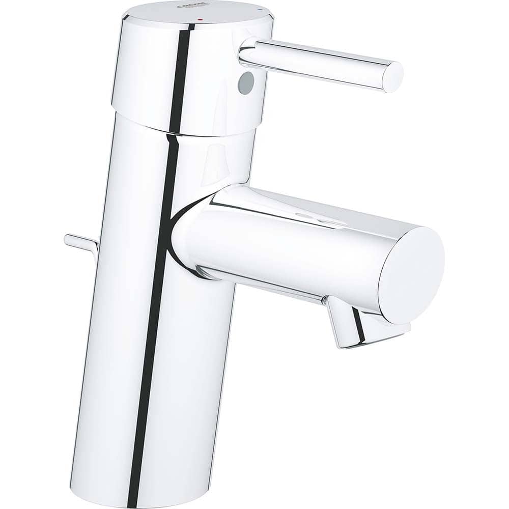 Grohe - Lavatory Faucets; Type: Deck Mount ; Spout Type: Low Arc ; Design: Lever ; Handle Type: Lever ; Mounting Centers: Single Hole (Inch); Drain Type: Pop-Up - Exact Tool & Supply