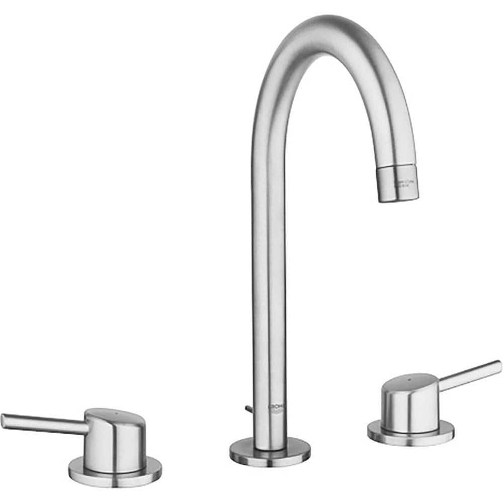 Grohe - Lavatory Faucets; Type: Widespread ; Spout Type: Gooseneck ; Design: Two Handle ; Handle Type: Lever ; Mounting Centers: 8 (Inch); Drain Type: Pop-Up - Exact Tool & Supply