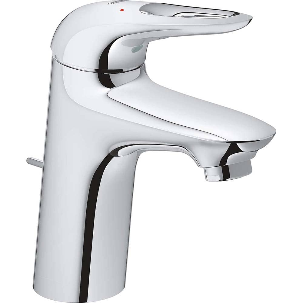 Grohe - Lavatory Faucets; Type: Deck Mount ; Spout Type: Low Arc ; Design: Lever ; Handle Type: Lever ; Mounting Centers: Single Hole (Inch); Drain Type: Pop-Up - Exact Tool & Supply
