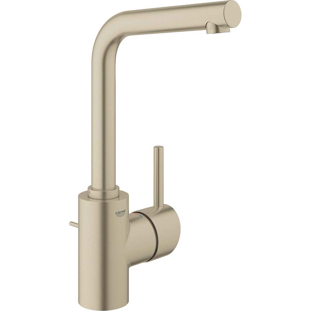 Grohe - Lavatory Faucets; Type: Deck Mount ; Spout Type: Straight ; Design: Lever ; Handle Type: Lever ; Mounting Centers: Single Hole (Inch); Drain Type: Pop-Up - Exact Tool & Supply