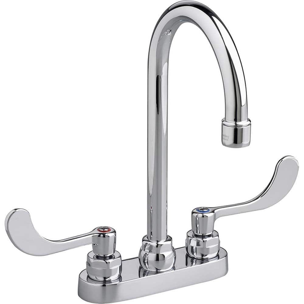 American Standard - Lavatory Faucets; Type: Centerset ; Spout Type: Gooseneck ; Design: Two Handle ; Handle Type: Lever ; Mounting Centers: 4 (Inch); Drain Type: Grid - Exact Tool & Supply