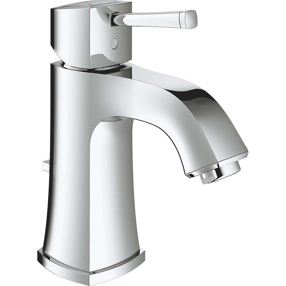 Grohe - Lavatory Faucets; Type: Deck Mount ; Spout Type: Low Arc ; Design: Lever ; Handle Type: Lever ; Mounting Centers: Single Hole (Inch); Drain Type: Pop-Up - Exact Tool & Supply