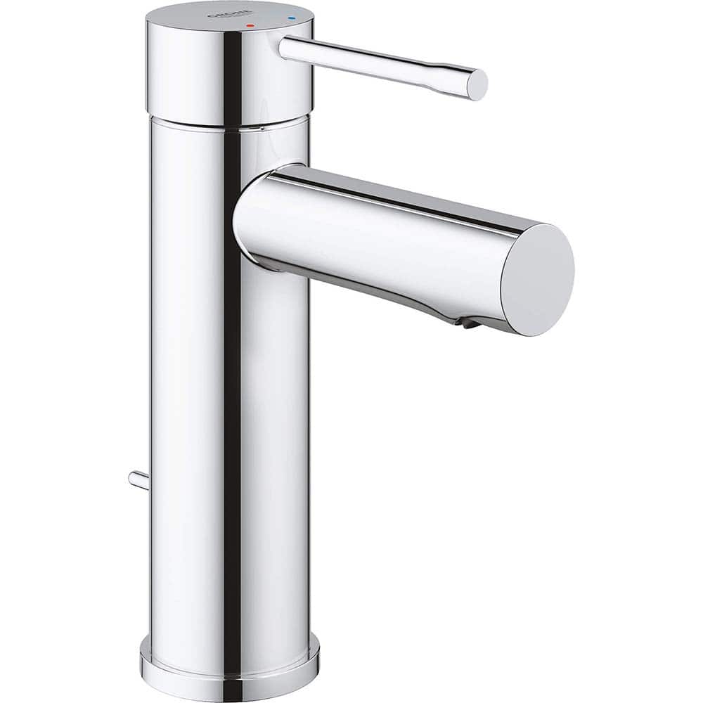 Grohe - Lavatory Faucets; Type: Deck Mount ; Spout Type: Low Arc ; Design: Lever ; Handle Type: Lever ; Mounting Centers: Single Hole (Inch); Drain Type: Pop-Up - Exact Tool & Supply