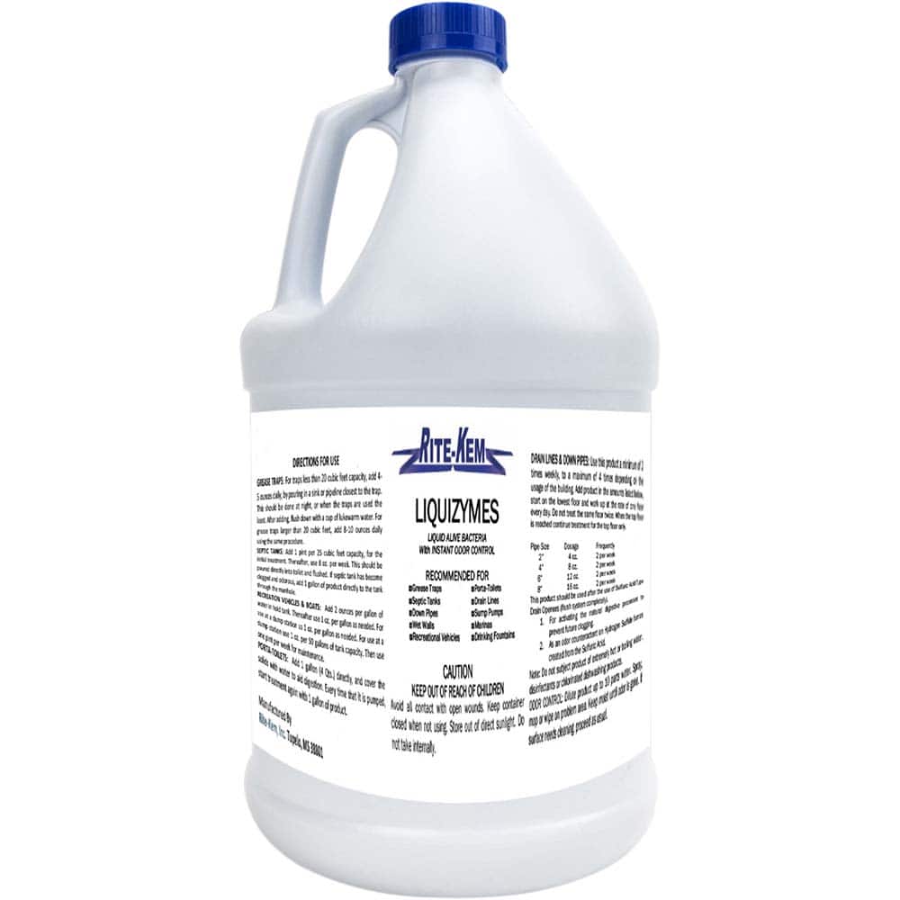 Rite-Kem - Drain Cleaners & Openers; Type: Enzyme Treatment ; Form: Liquid Concentrate ; Container Size: 1 Gal. ; Scent: Fresh ; Container Type: 1 Gallon Bottle ; Formula Type: Enzymes - Exact Tool & Supply