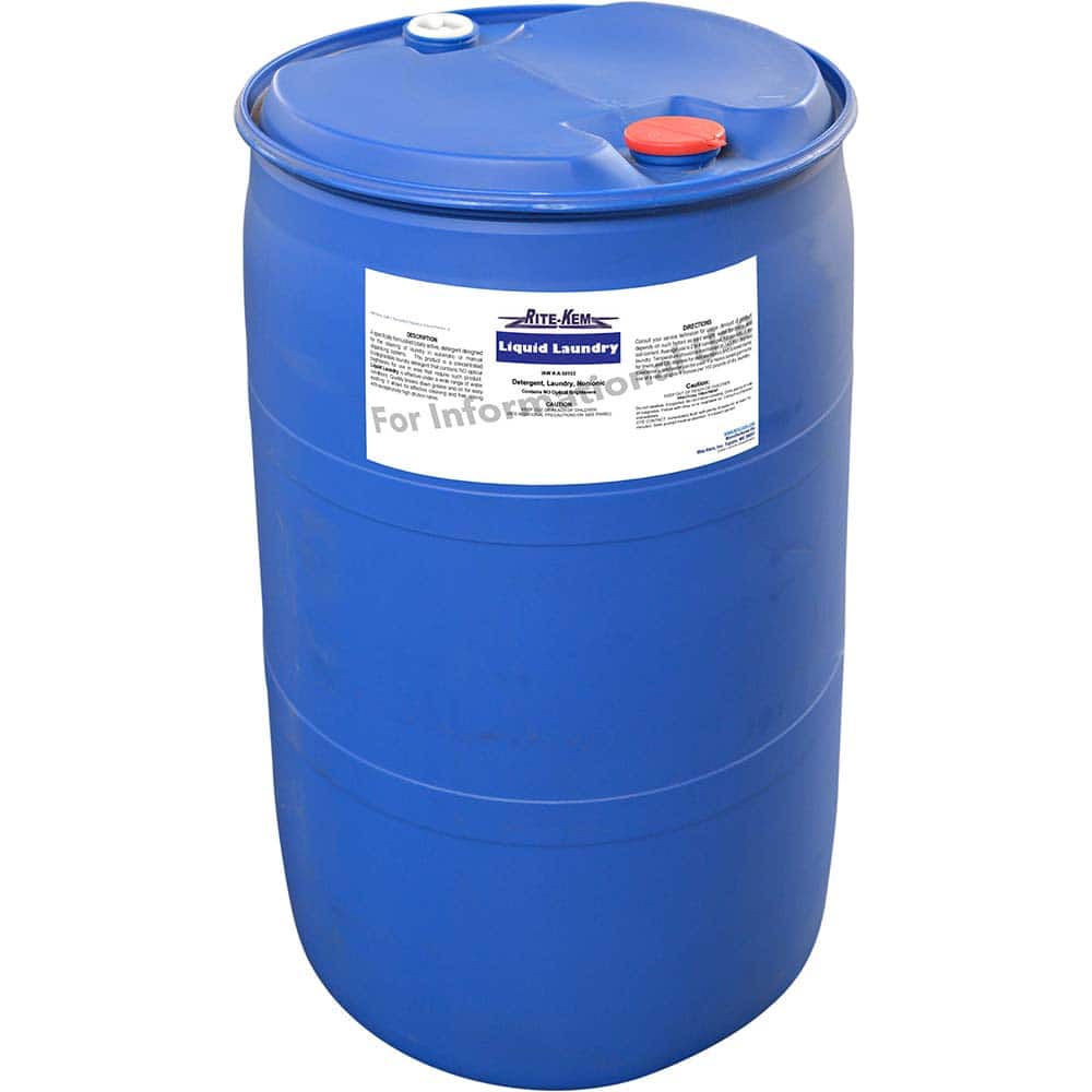 Rite-Kem - Laundry Detergent; Form: Liquid Concentrate ; Container Size (Gal.): 55.00 ; Formula Type: Detergent; Concentrated Formula; Biodegradable Cleaner and Degreaser ; Scent: Herbal - Exact Tool & Supply
