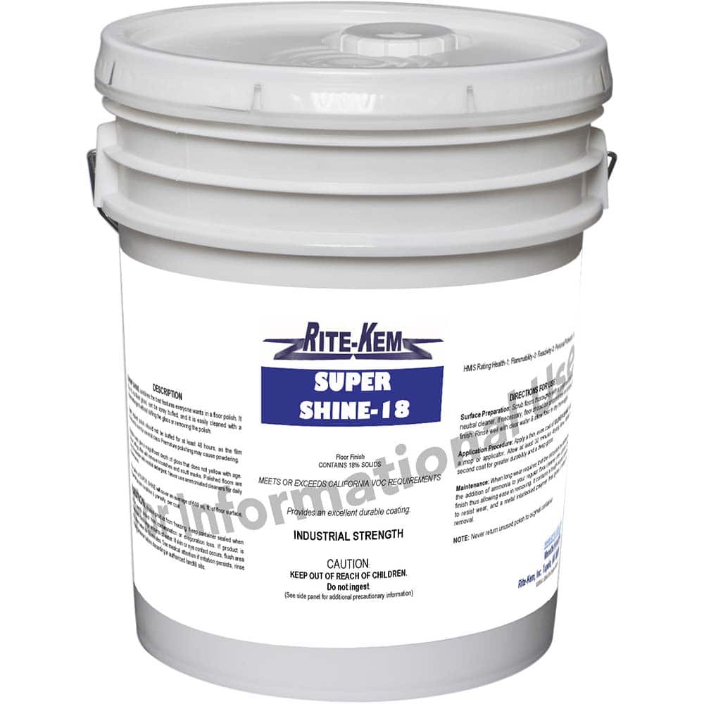 Rite-Kem - Floor Cleaners, Strippers & Sealers; Type: Finish ; Container Size (Gal.): 5.00 ; Container Type: Pail ; Solution Type: Ready To Use; Ready To Use (RTU) PRO STRENGTH - Exact Tool & Supply